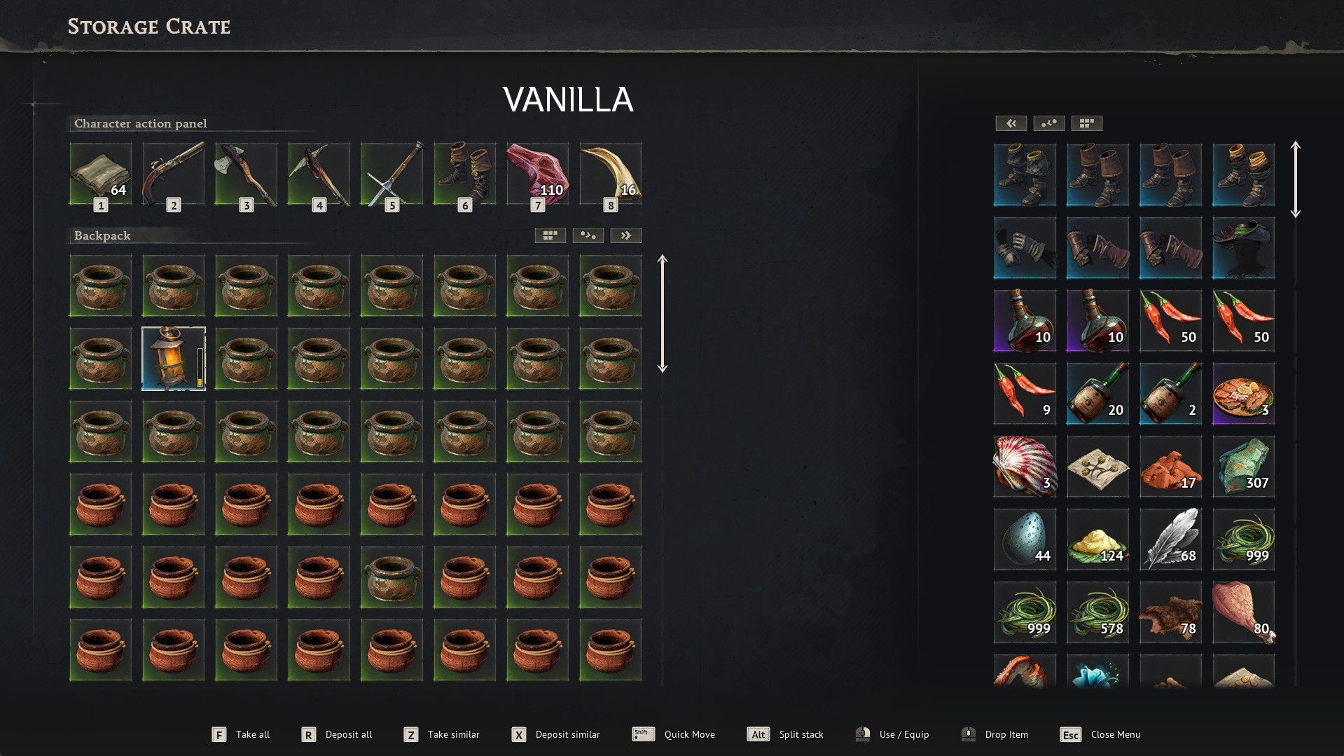 Better Storage UI mod for Windrose