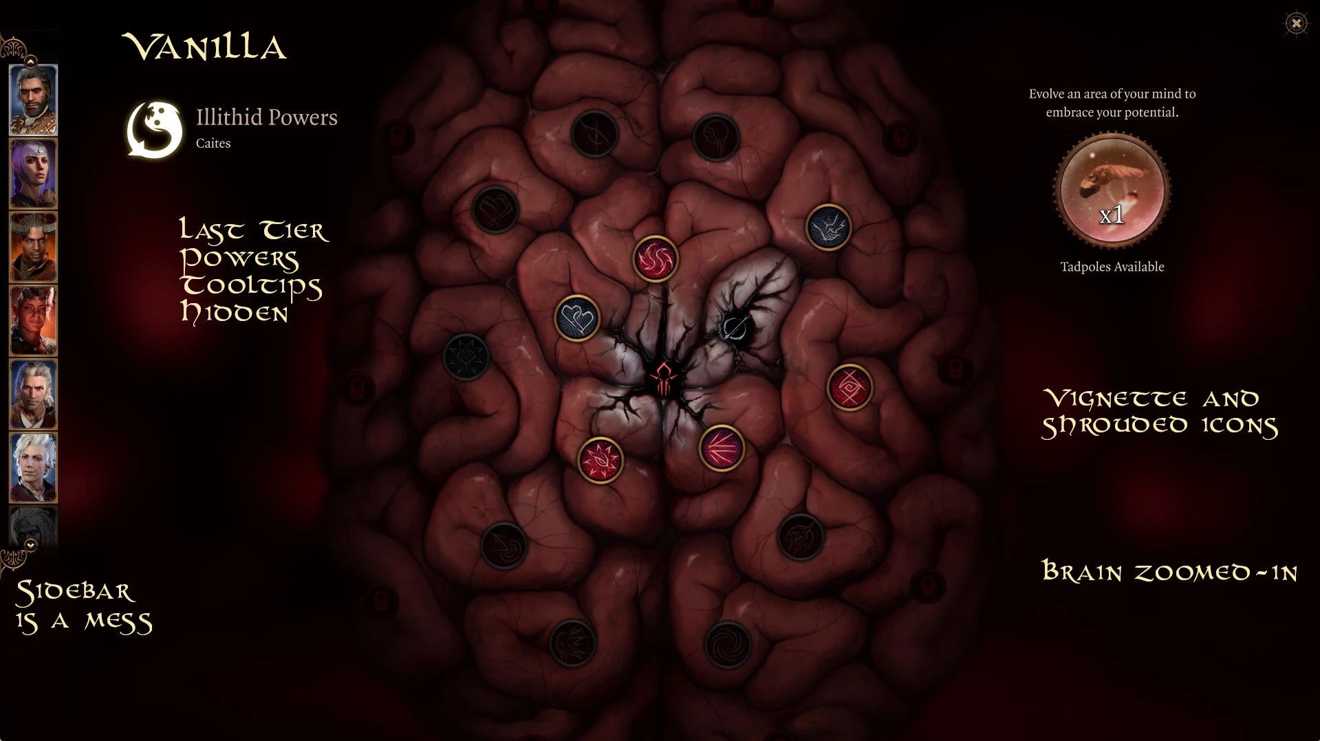 Better Various Widgets mod for Baldur's Gate 3