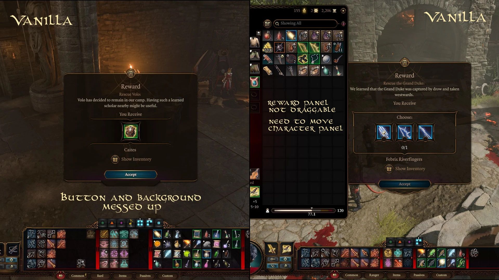 Better Various Widgets mod for Baldur's Gate 3
