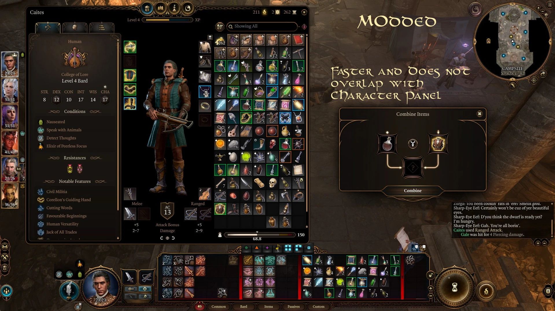 Better Various Widgets mod for Baldur's Gate 3
