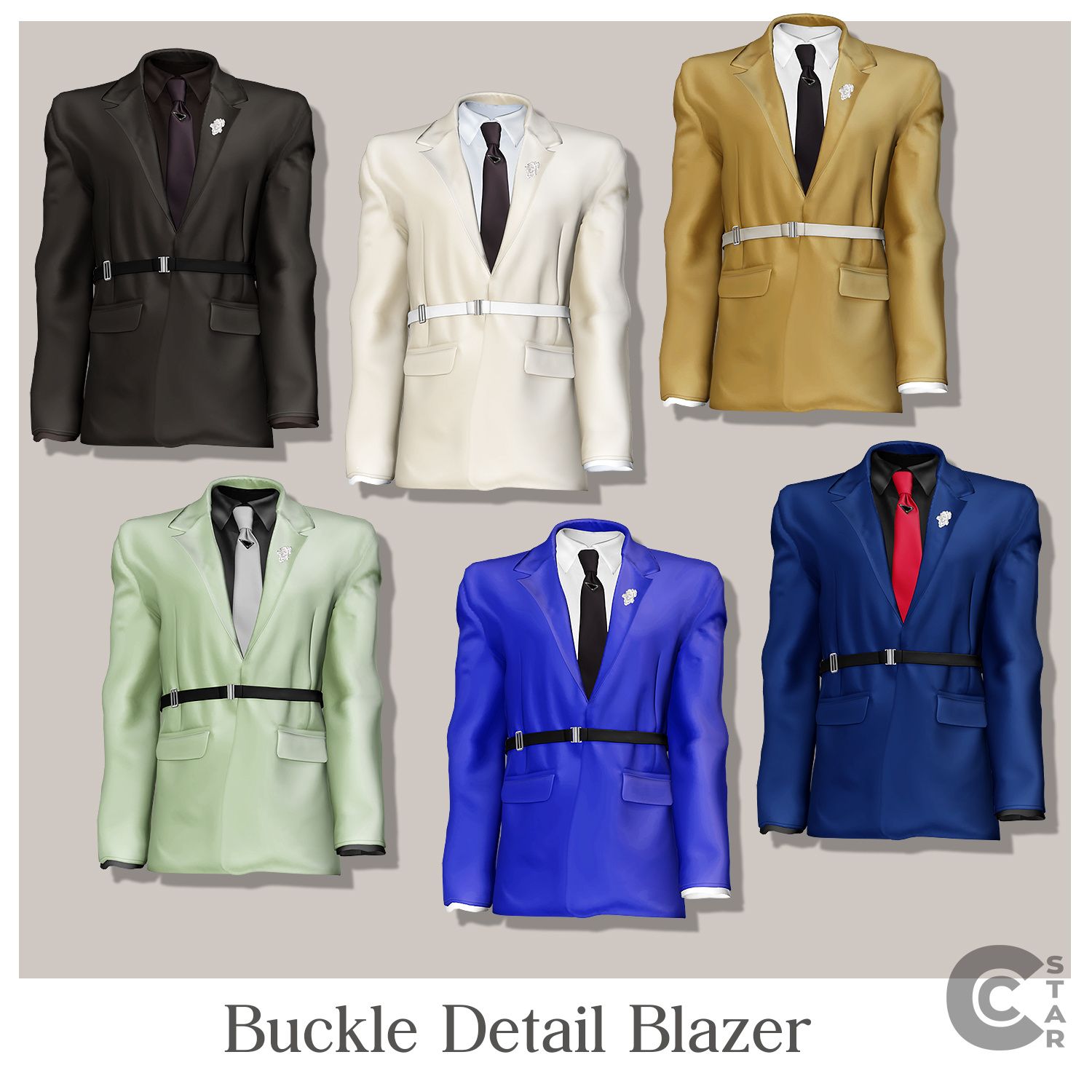 Male Buckle Detail Suit mod for The Sims 4 