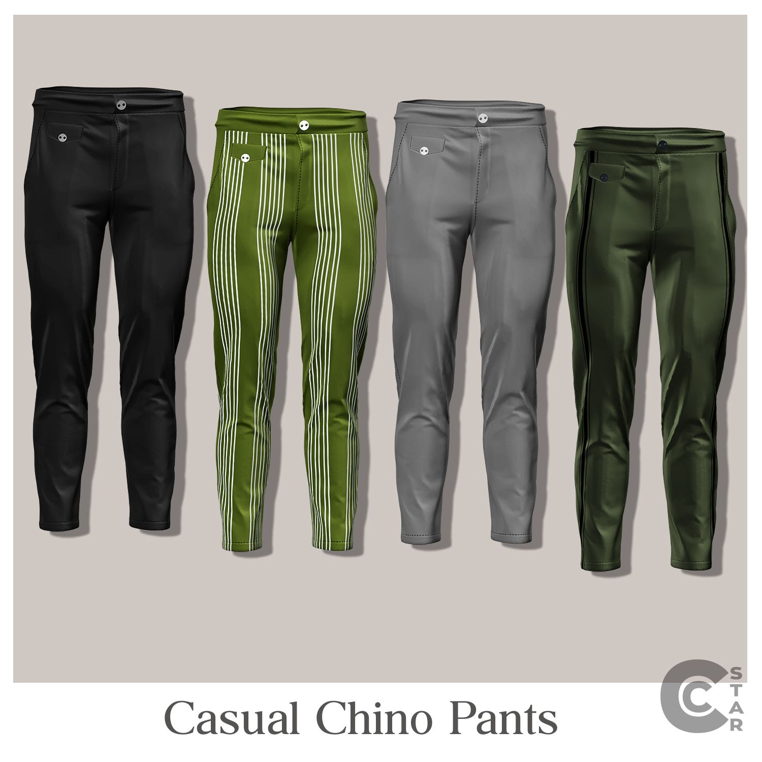 Male Casual Chino Pants mod for The Sims 4 