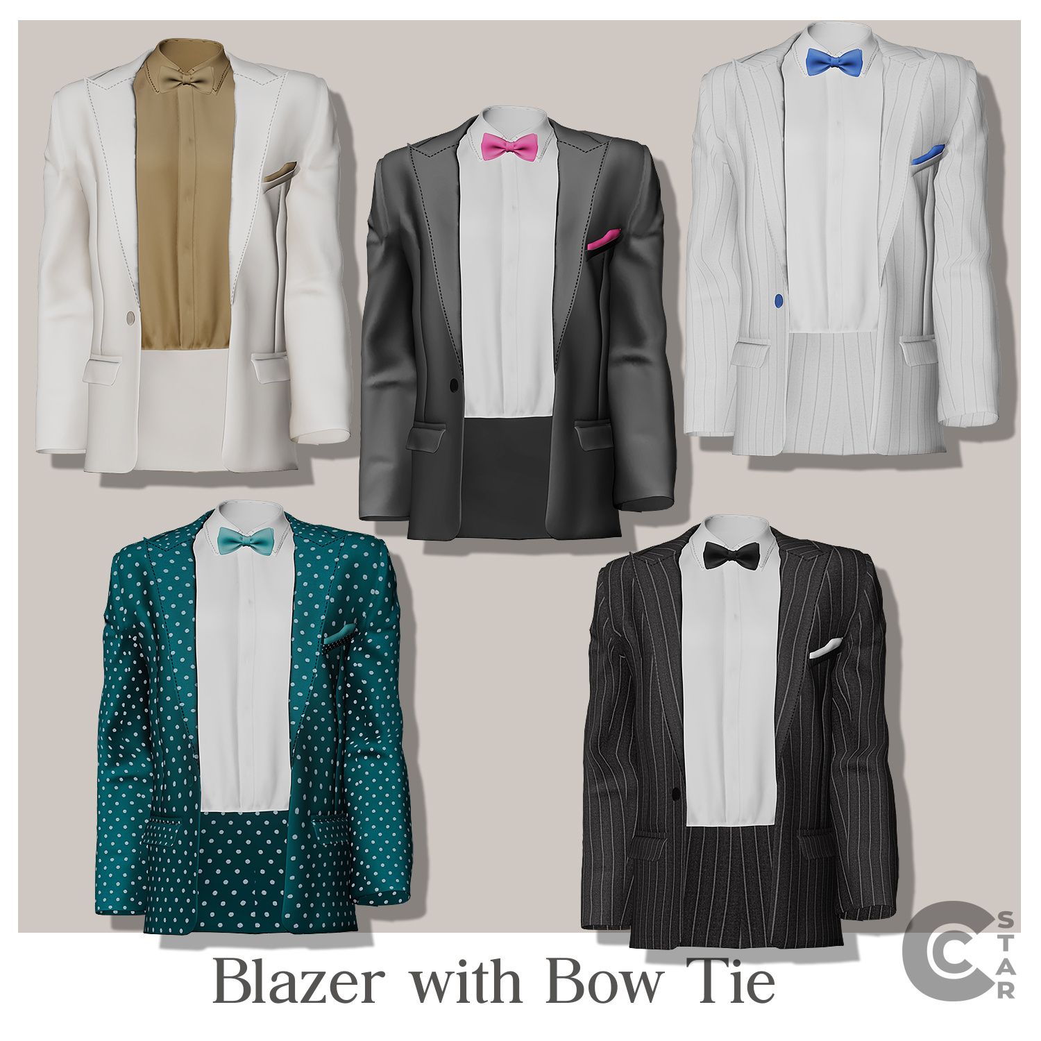 Male Blazer with Bow Tie mod for The Sims 4 