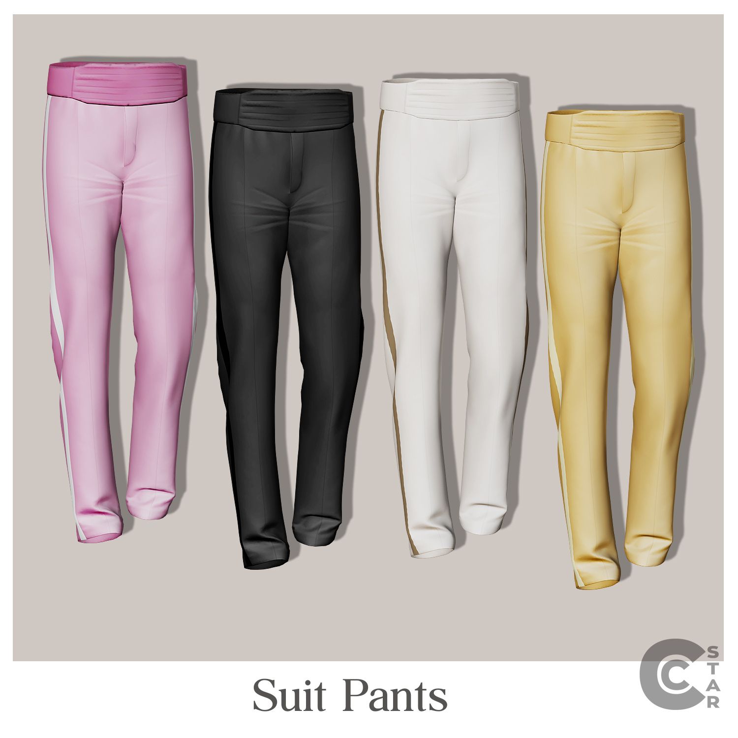 Male Suit Pants With Belt mod for The Sims 4 