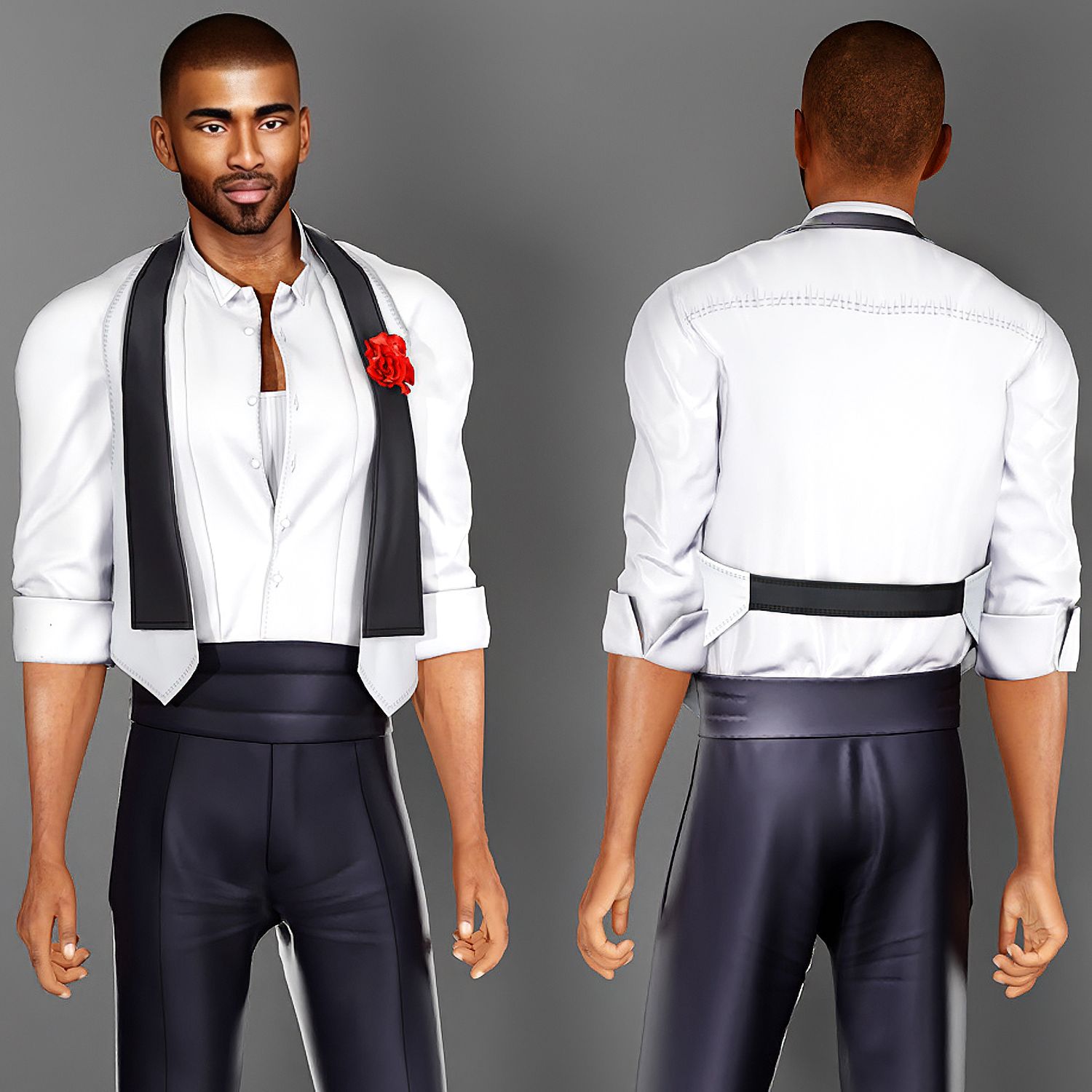 Male Button-up Shirt with Waistcoat and Tank Top mod for The Sims 4 
