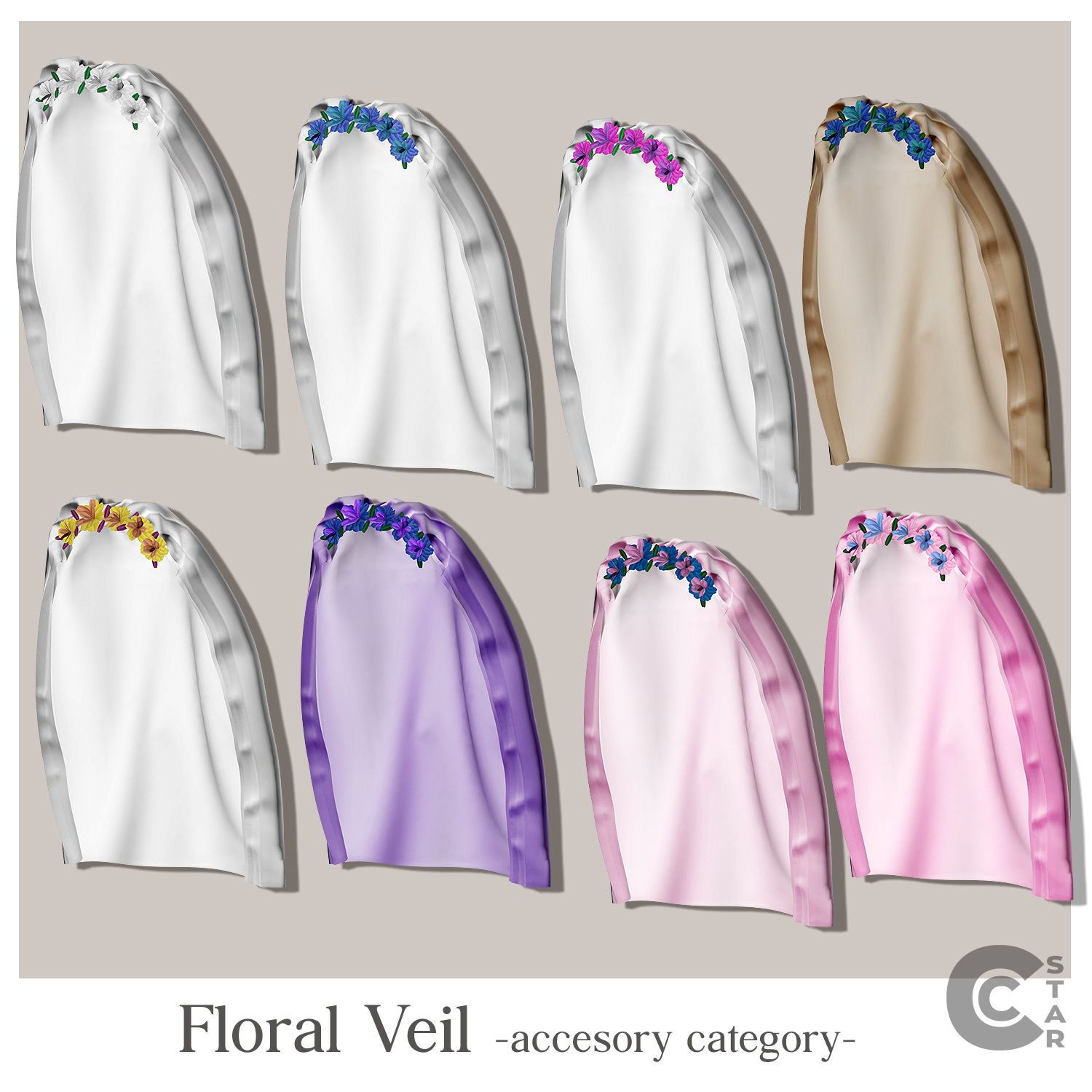 Accesory Wedding Floral Veil mod for The Sims 4 