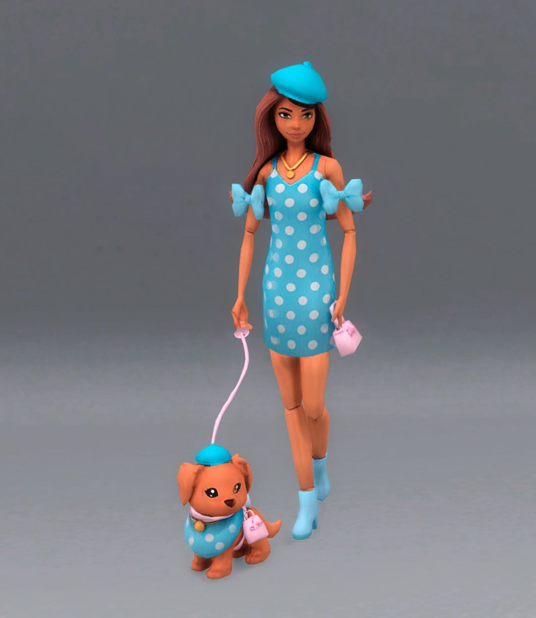 Barbie Twining Looks With Puppy mod for The Sims 4 