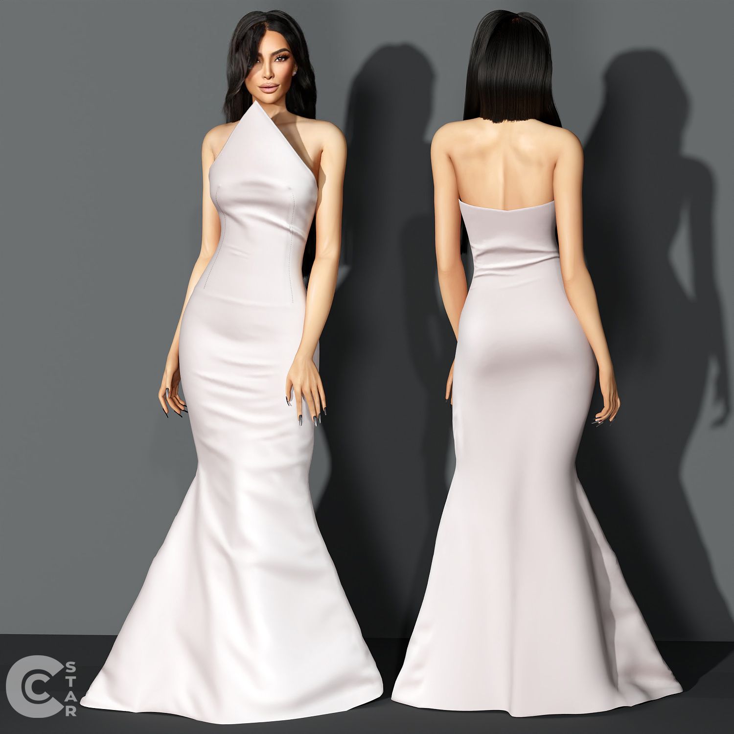 Wedding Silky Sculptural Gown mod for The Sims 4 