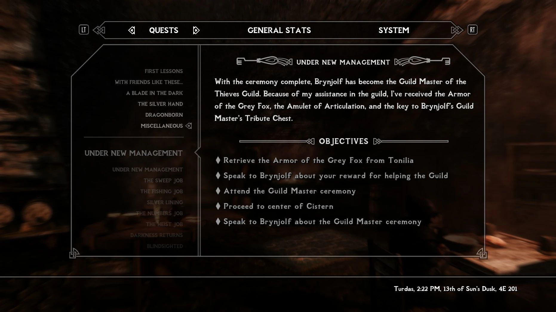 Edmond's A Change in Management - Seamless Transition of Guild Master to Brynjolf mod for The Elder Scrolls V: Skyrim Special Edition
