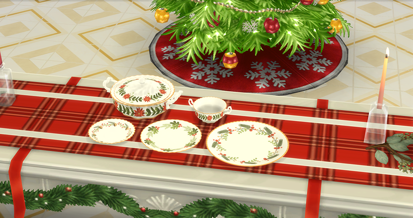 Christmas Tableware mod for The Sims 4 