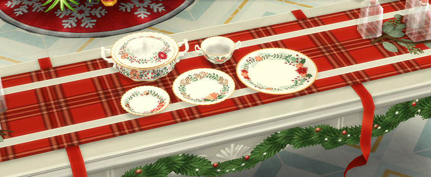 Christmas Tableware mod for The Sims 4 