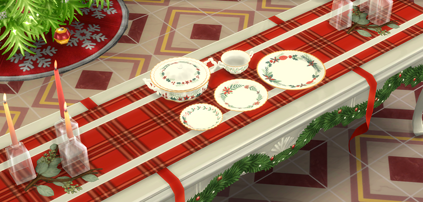 Christmas Tableware mod for The Sims 4 