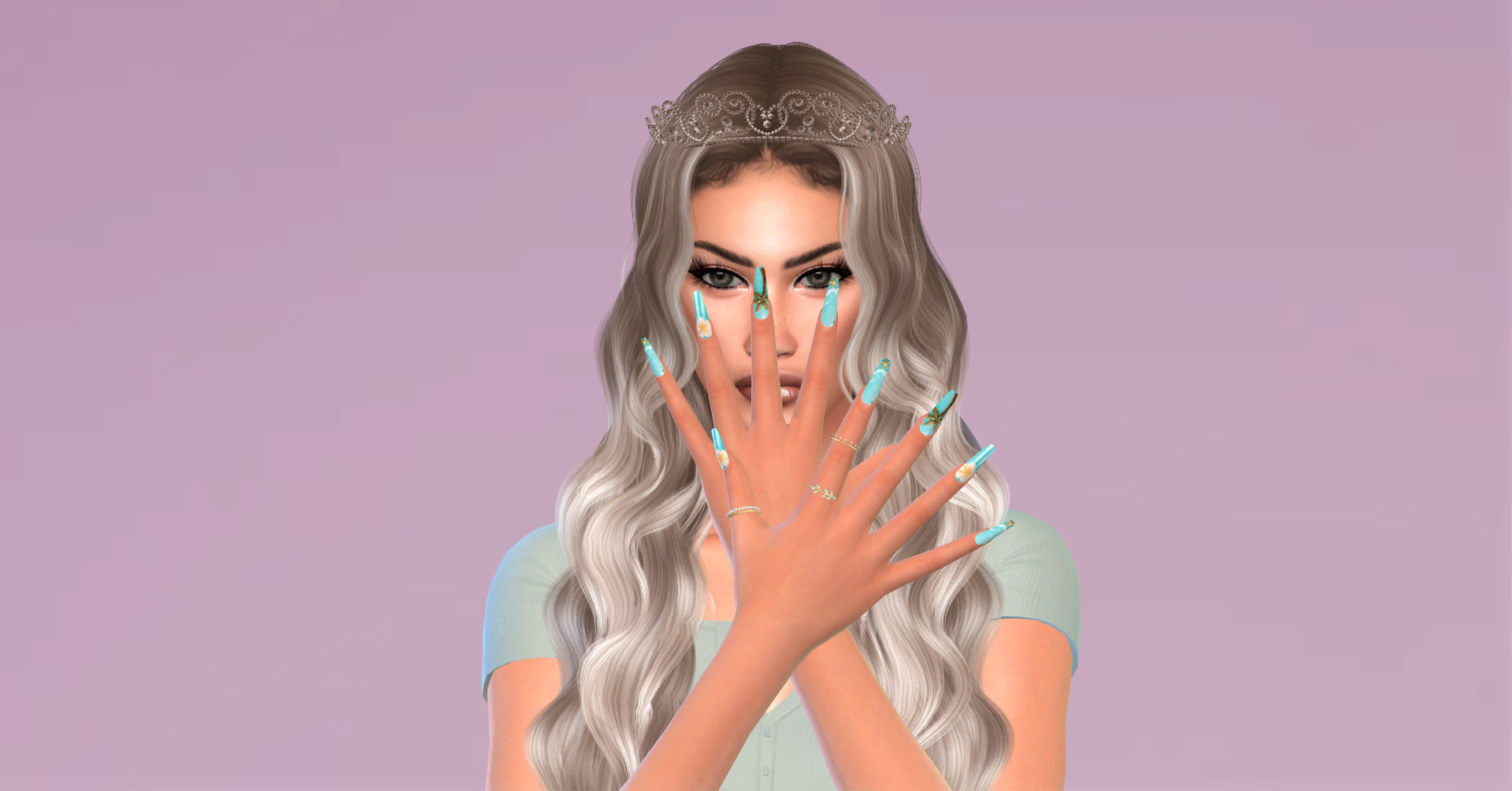 Summer nails set 184 mod for The Sims 4 