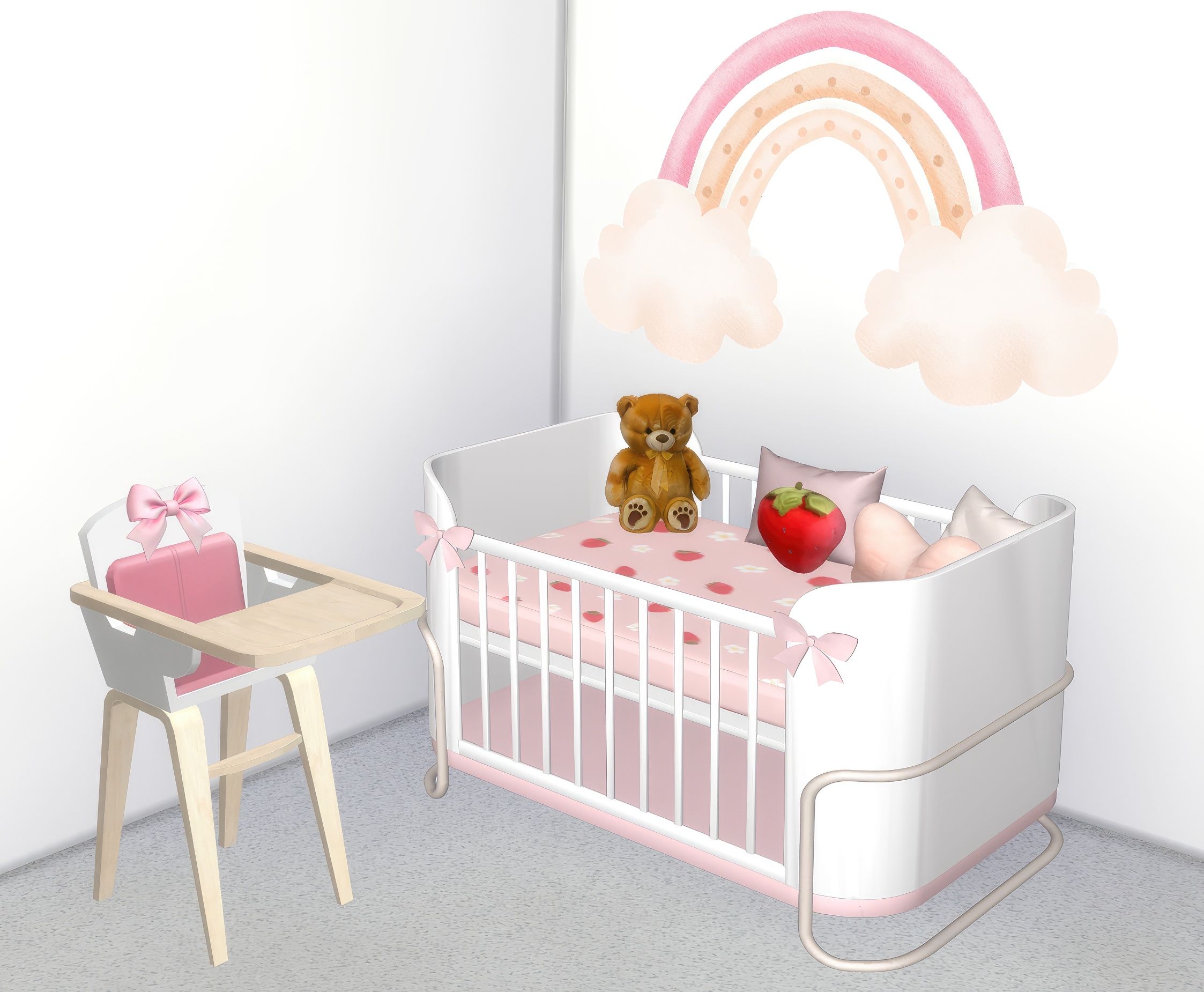 Toddler bow high chair mod for The Sims 4 
