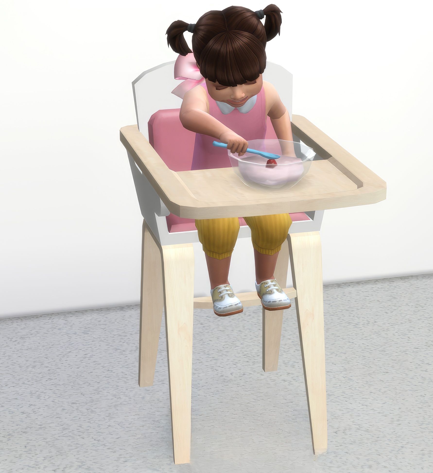 Toddler bow high chair mod for The Sims 4 