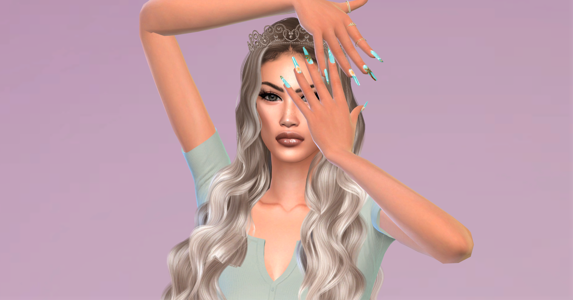 Summer nails set 184 mod for The Sims 4 