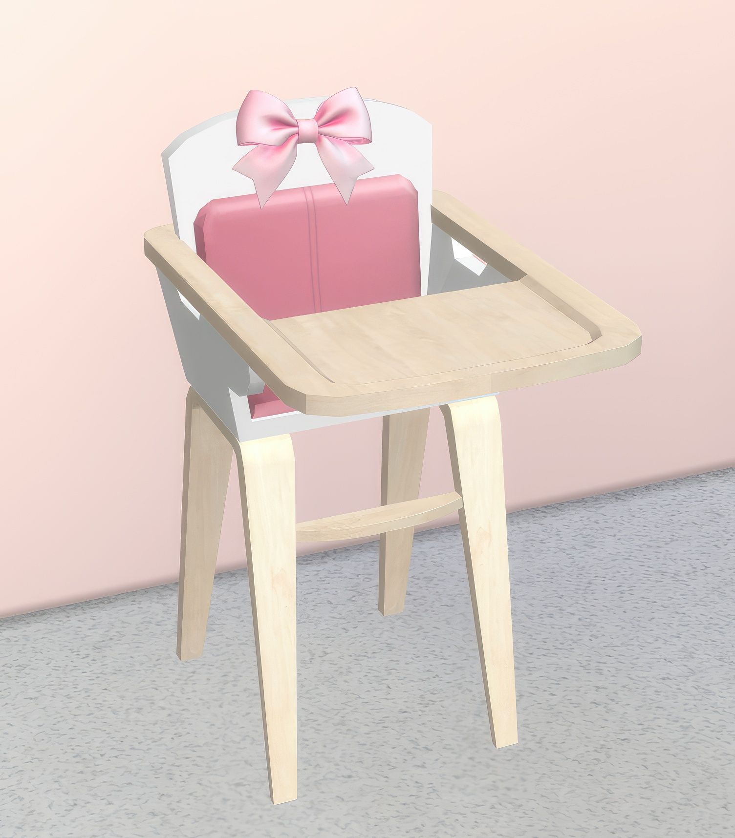 Toddler bow high chair mod for The Sims 4 