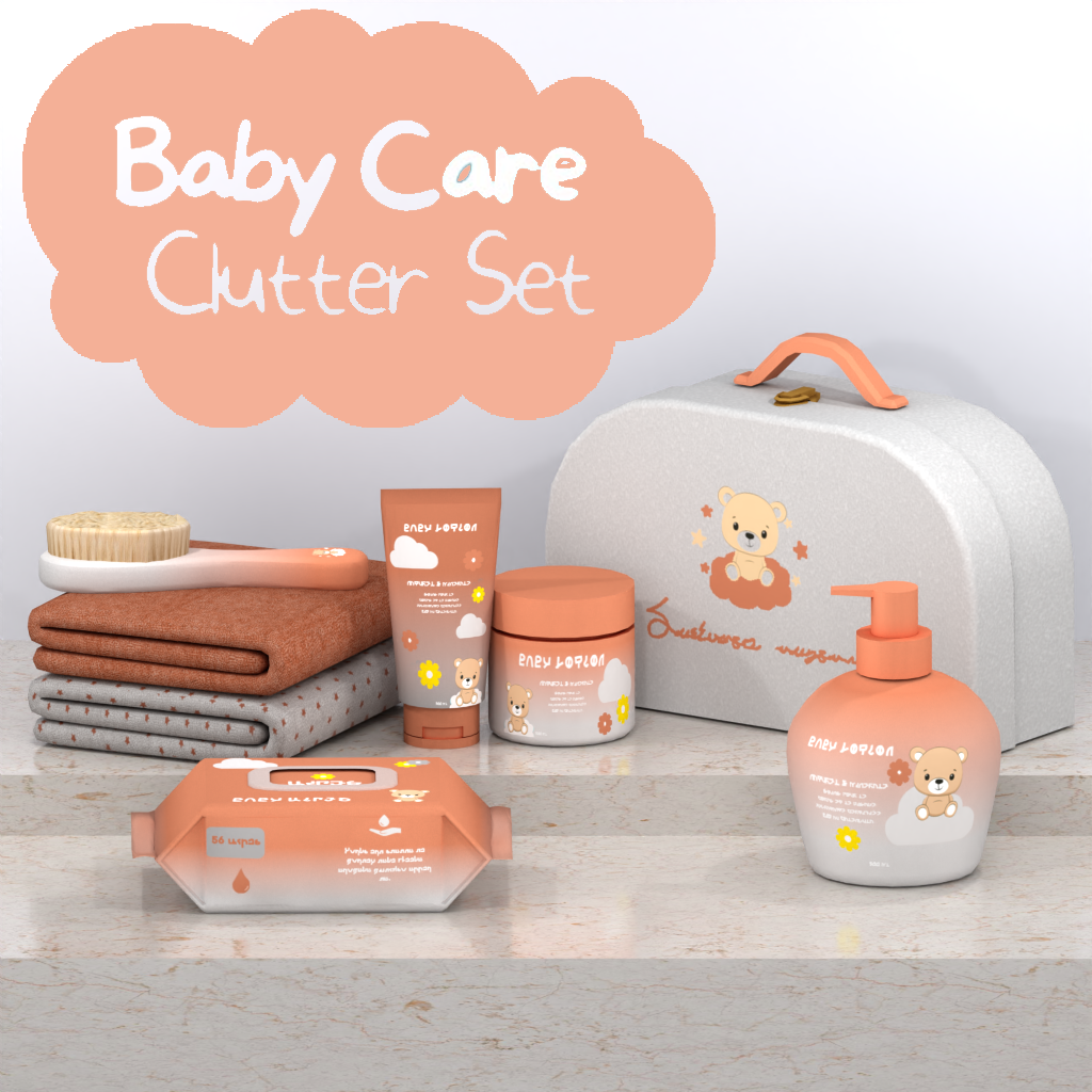 Baby Care Clutter Set | Modern Nursery Decor Collection mod for The Sims 4 