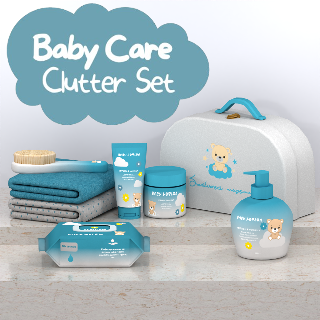 Baby Care Clutter Set | Modern Nursery Decor Collection mod for The Sims 4 