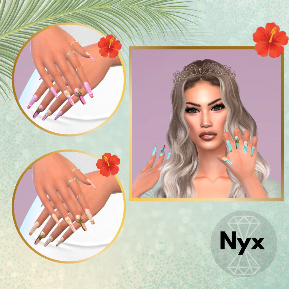 Summer nails set 184 mod for The Sims 4 