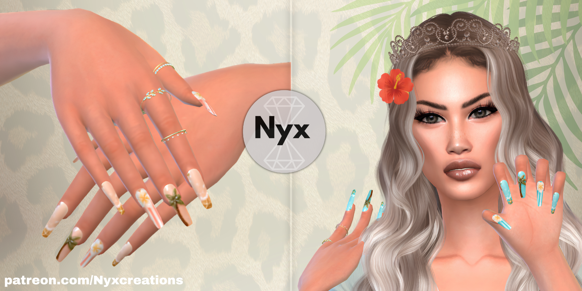 Summer nails set 184 mod for The Sims 4 