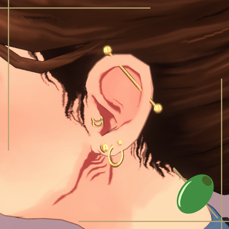 Lana Bar Ear Piercings mod for Paralives