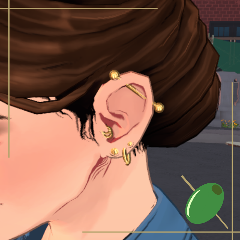 Lana Bar Ear Piercings mod for Paralives