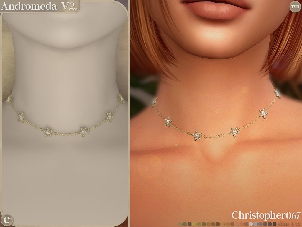 Andromeda Necklace Set - Diamond-Studded Star Charm Necklaces mod for The Sims 4 