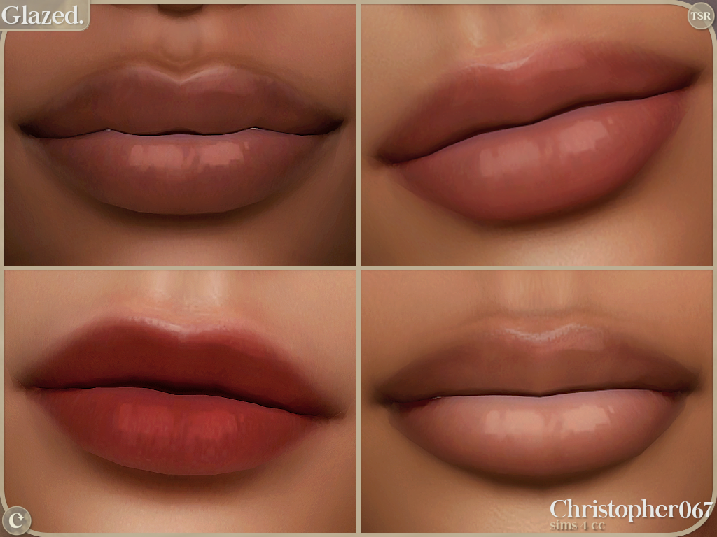 Glazed Lipstick - Ultra Glossy Contoured Lined Lip Gloss mod for The Sims 4 
