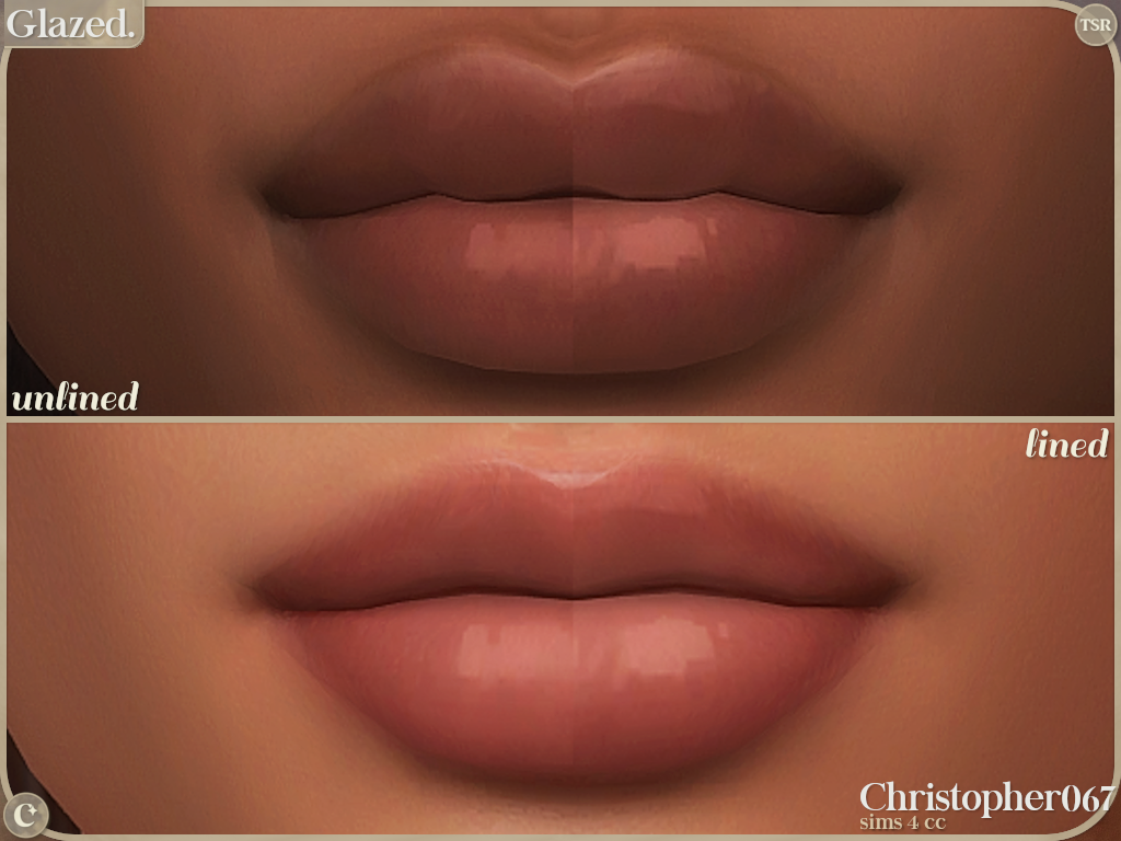 Glazed Lipstick - Ultra Glossy Contoured Lined Lip Gloss mod for The Sims 4 