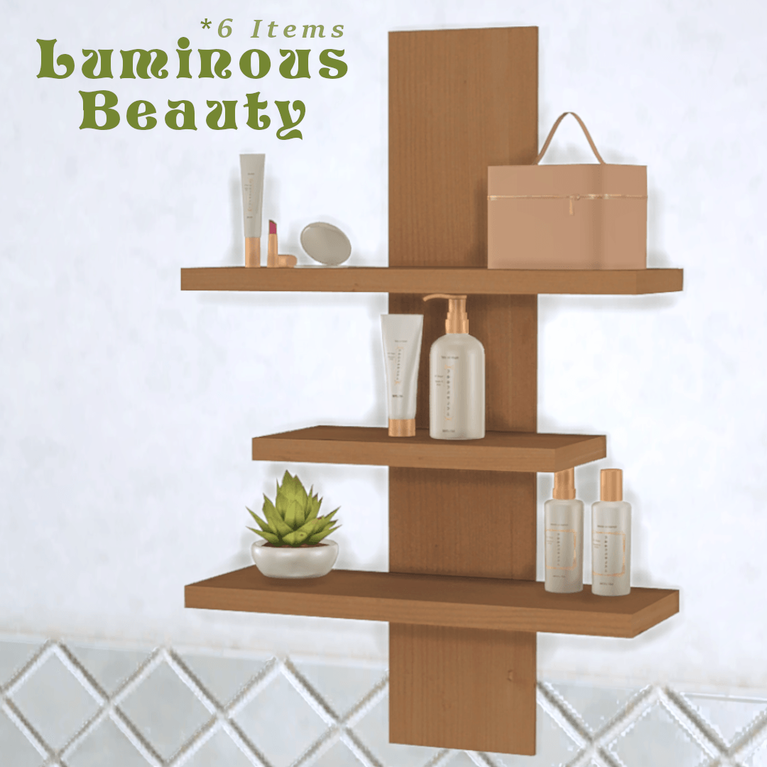 Luminous Beauty | Makeup & Skincare Bathroom Clutter | 6 Pieces mod for The Sims 4 
