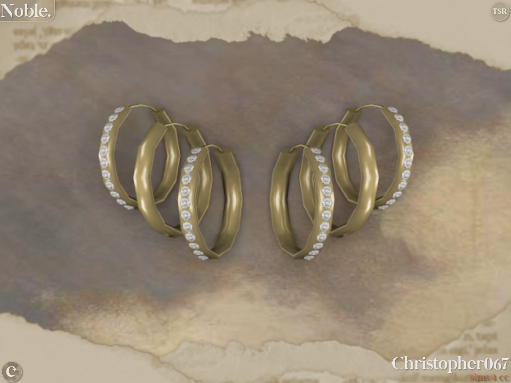 Noble Earrings - Diamond Hoop Earrings mod for The Sims 4 