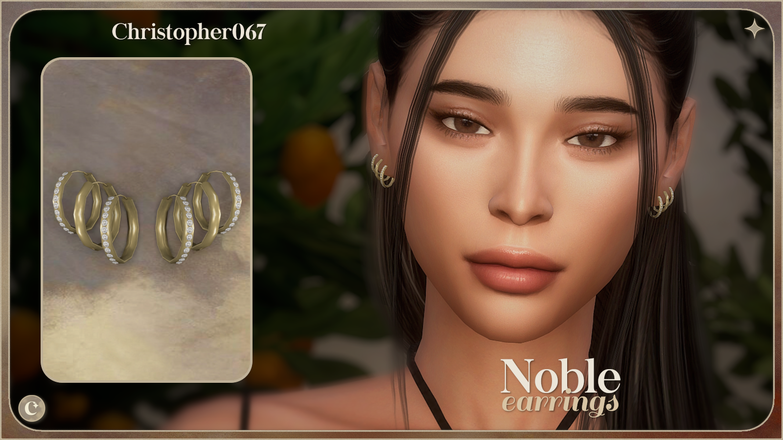 Noble Earrings - Diamond Hoop Earrings mod for The Sims 4 
