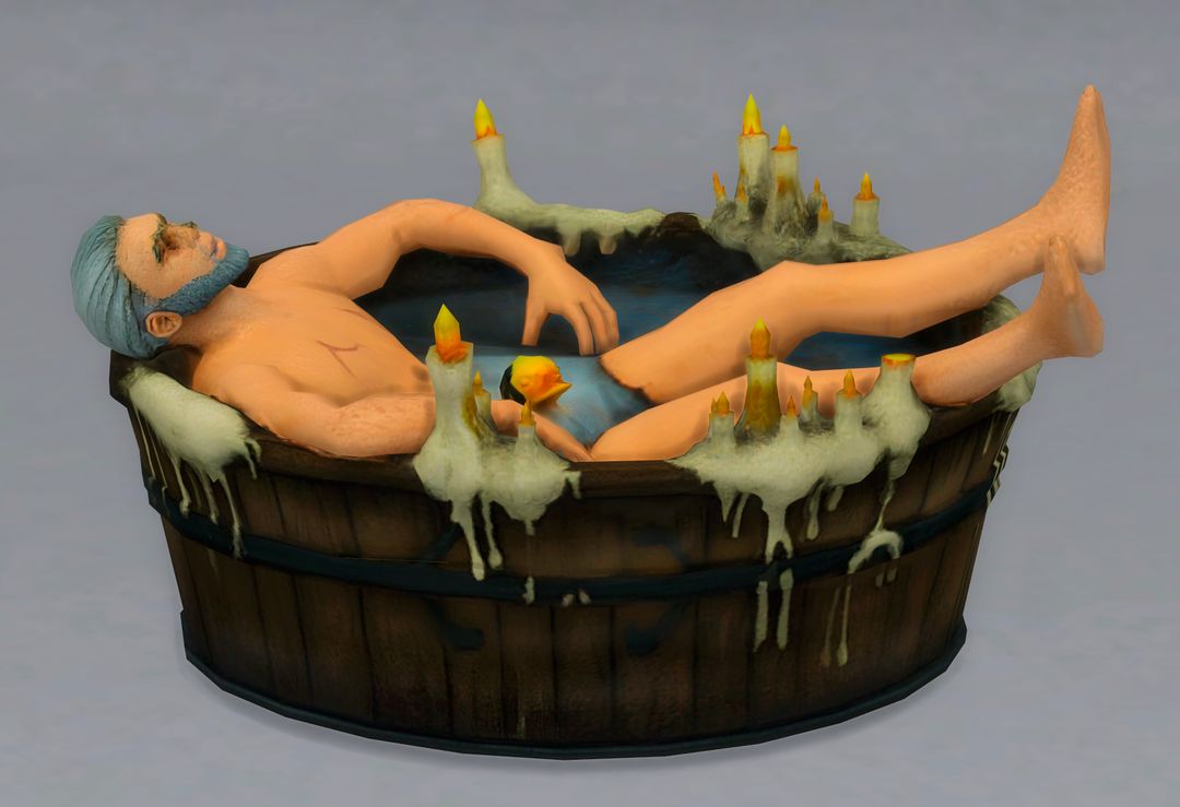 Geralt In Bath mod for The Sims 4 