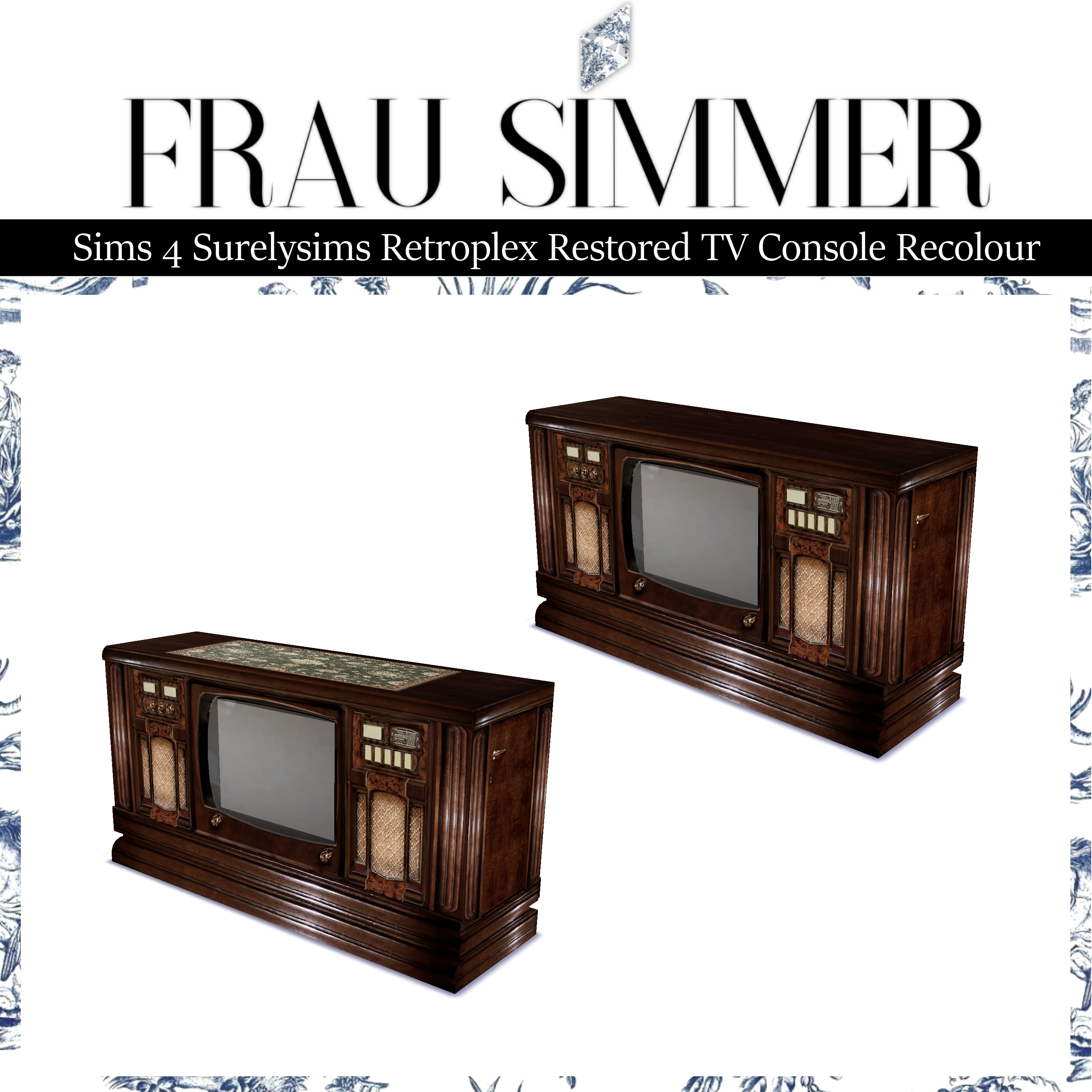 Surelysims's Retroplex Restored TV Console Recolour mod for The Sims 4 