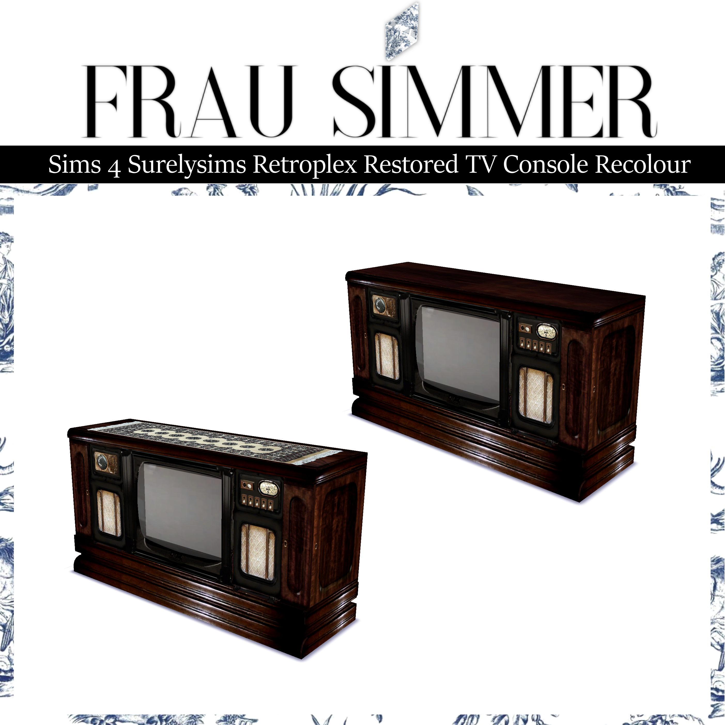 Surelysims's Retroplex Restored TV Console Recolour mod for The Sims 4 