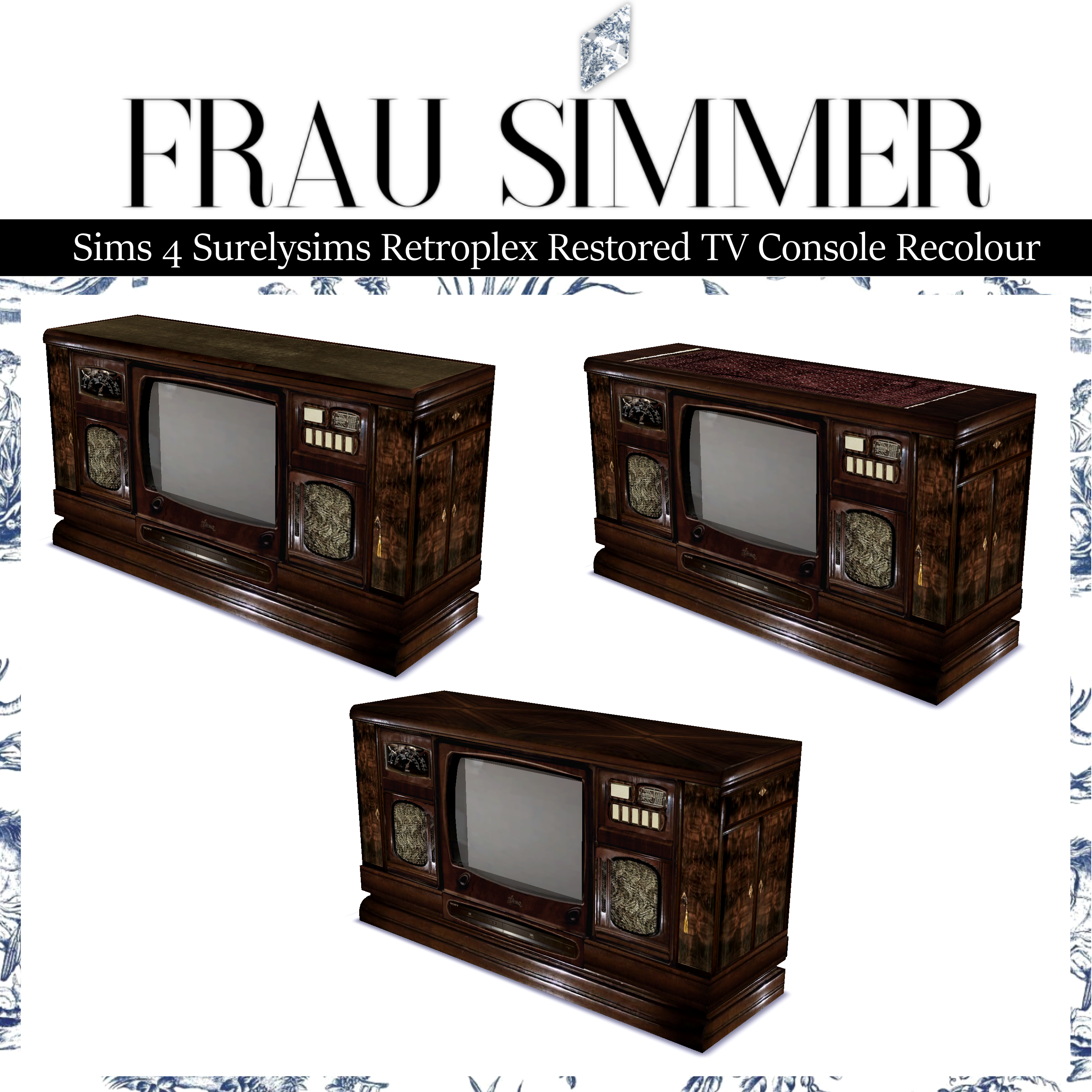 Surelysims's Retroplex Restored TV Console Recolour mod for The Sims 4 