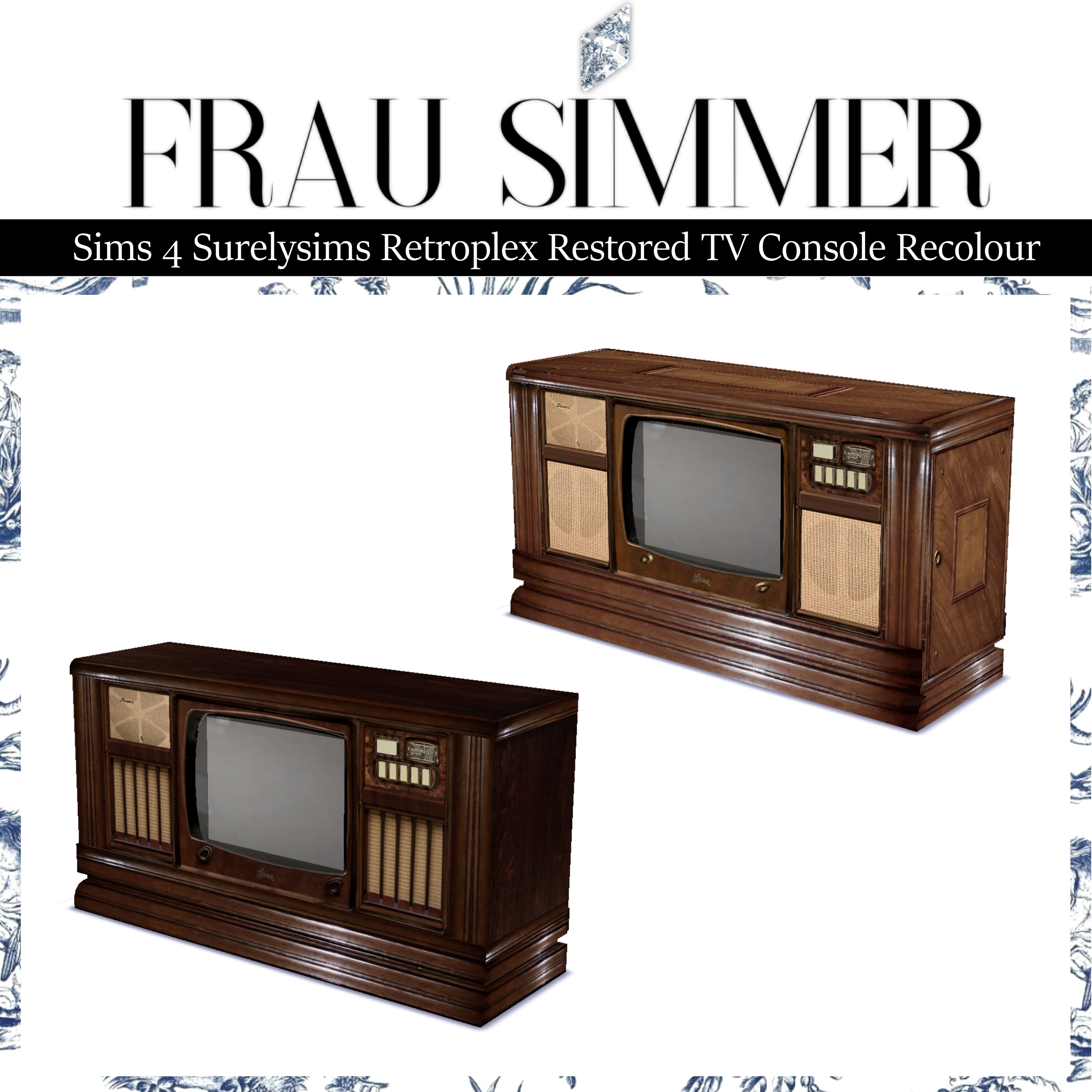 Surelysims's Retroplex Restored TV Console Recolour mod for The Sims 4 