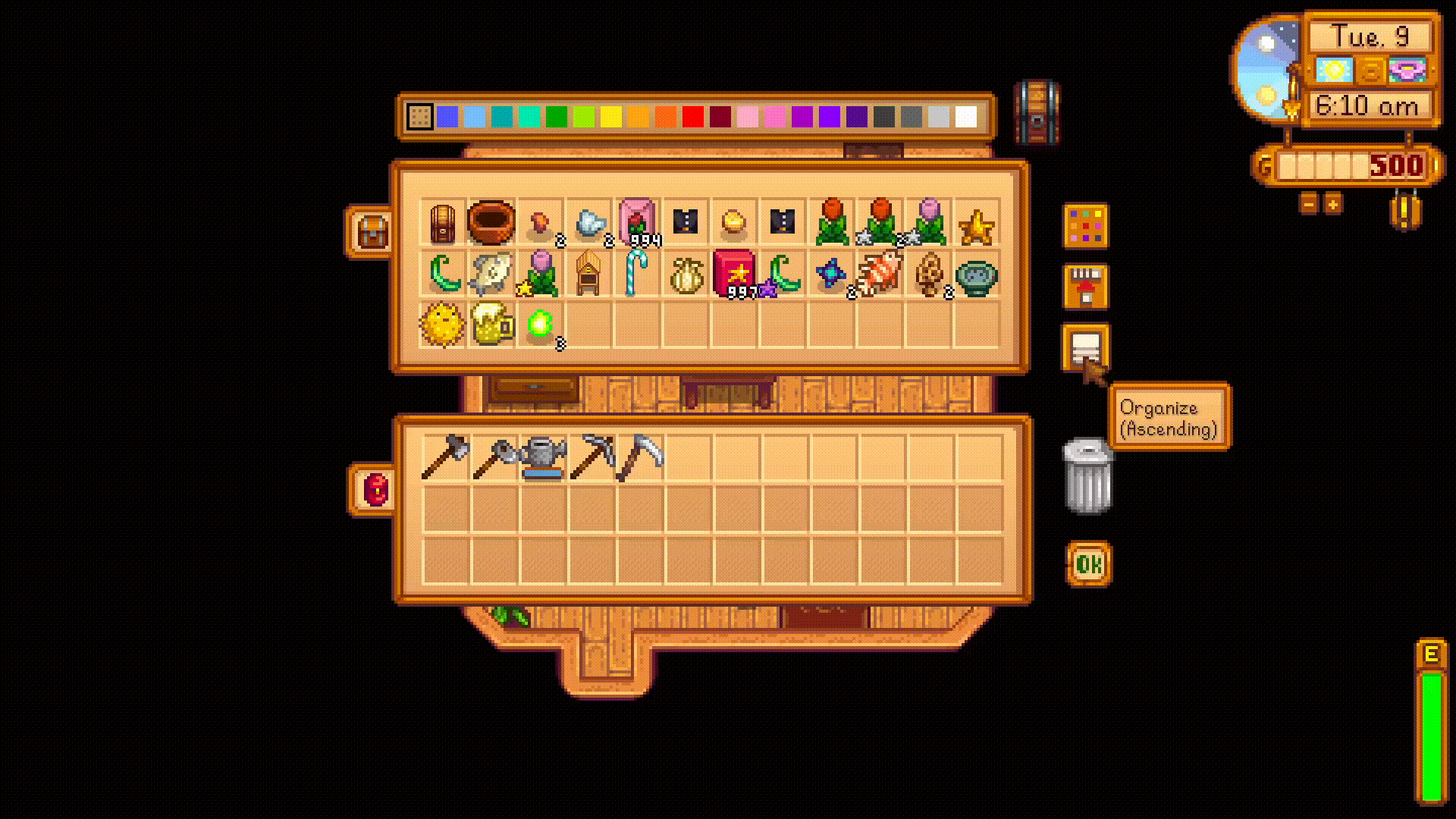 More Item Sorting mod for Stardew Valley